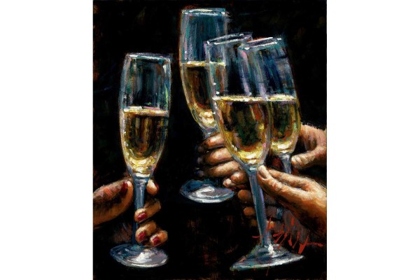 Fabian Perez Brindis Con Champagne (Vertical)